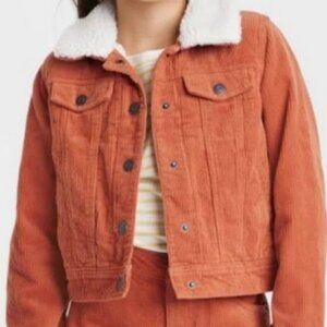 S (7/8) NWT Cat & Jack Rust Sherpa Lined Corduroy Jacket